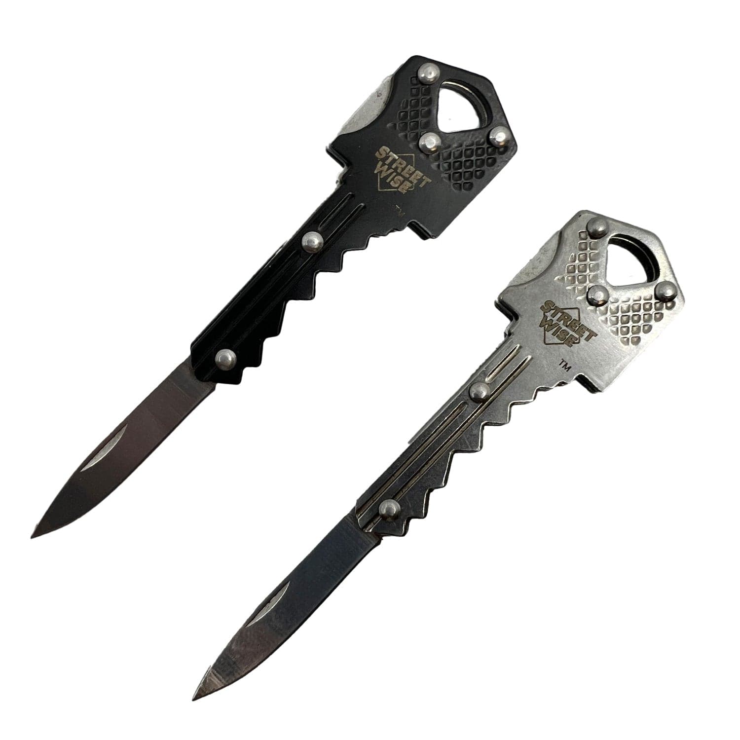 Safe-Key Concealed Knife Silver and Black 2 Pack